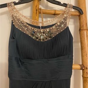 Adrianna Papell LIVE Red Carpet Midnight Blue Mermaid Formal Dress Wedding